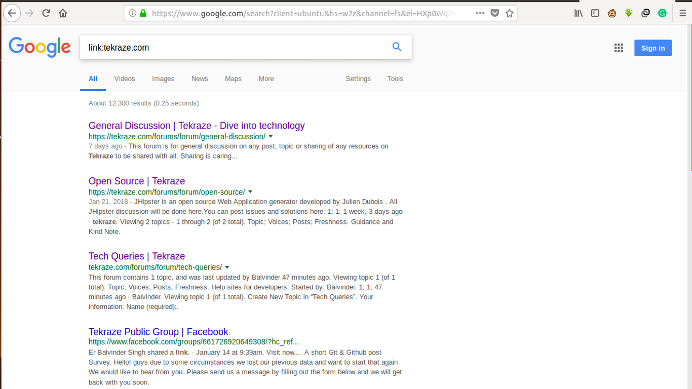 Google Search with the command link