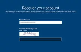 Windows 10 account recovery screen