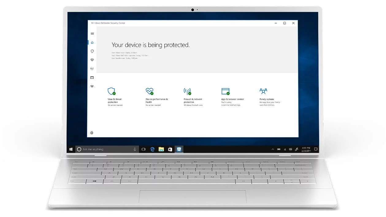 Windows 10 Security option in control panel
