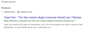 yoast seo google preview Desktop Tekraze