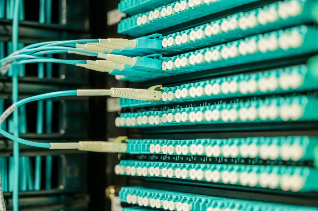 cable plugged on a patch panel showing Servers in Cloud VPS Provider