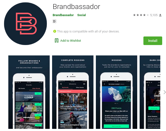 Brandbassador Social Media Influencing Mobile App