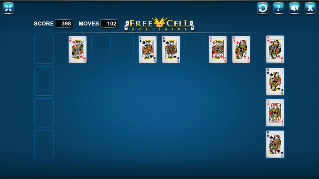 Freecell solitaire card game online screenshot