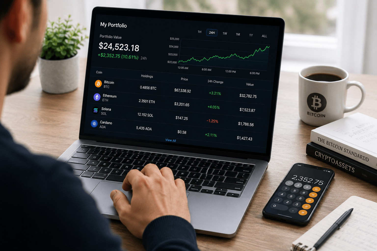 How to Convert Cryptocurrency to Cash: A Practical Guide 1 Converting cryptocurrency to cash using a laptop and crypto calculator