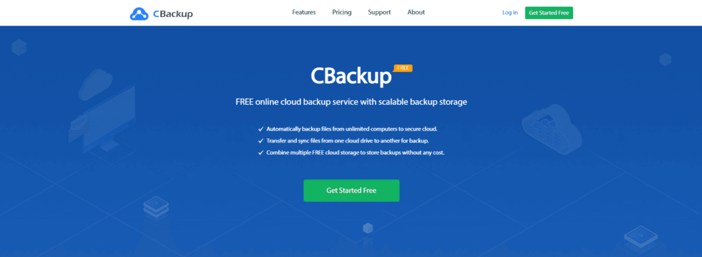 CBACKUP Cloud Backup Site for 1Tb Free cloud storage