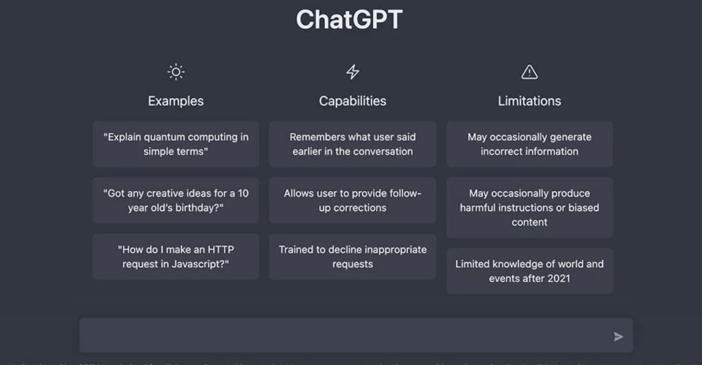 ChatGpt 仪表板屏幕