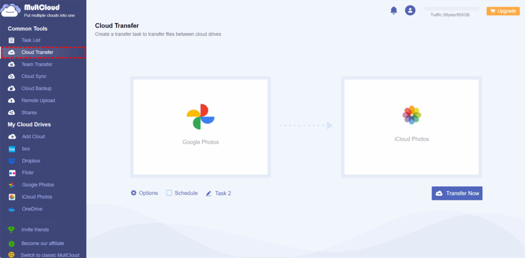How to Transfer Photos from Google Photos to iCloud via MultCloud 6 MultCloud Google Photos to Icloud Trabsfer Task Creation Screen