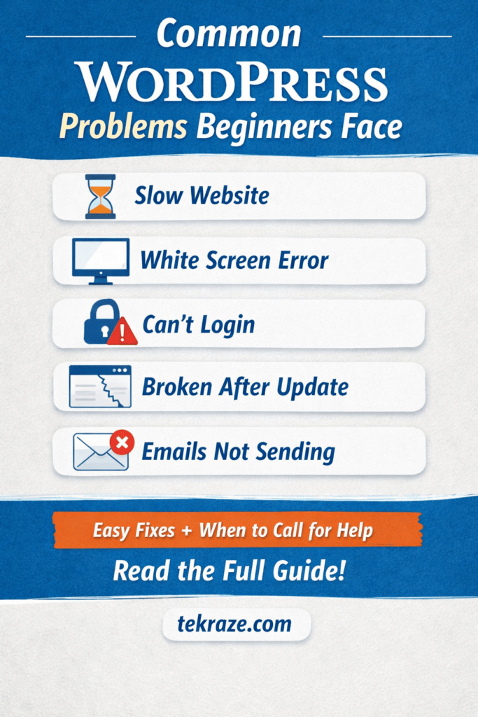 Infographic for Common WordPress Problems Beginners Face