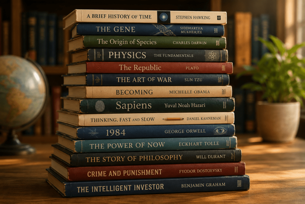 Academic Confidence Through Independent Learning 5 Stack of books representing broader reading habits that support academic growth