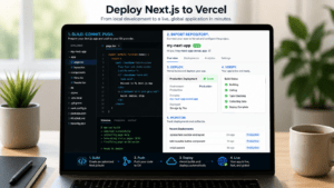 Screen showing steps to deploy Next.js to Vercel dashboard