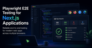 Playwright E2E testing dashboard showing multi-browser test results