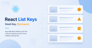 React list keys illustrated as unique fingerprints on list items