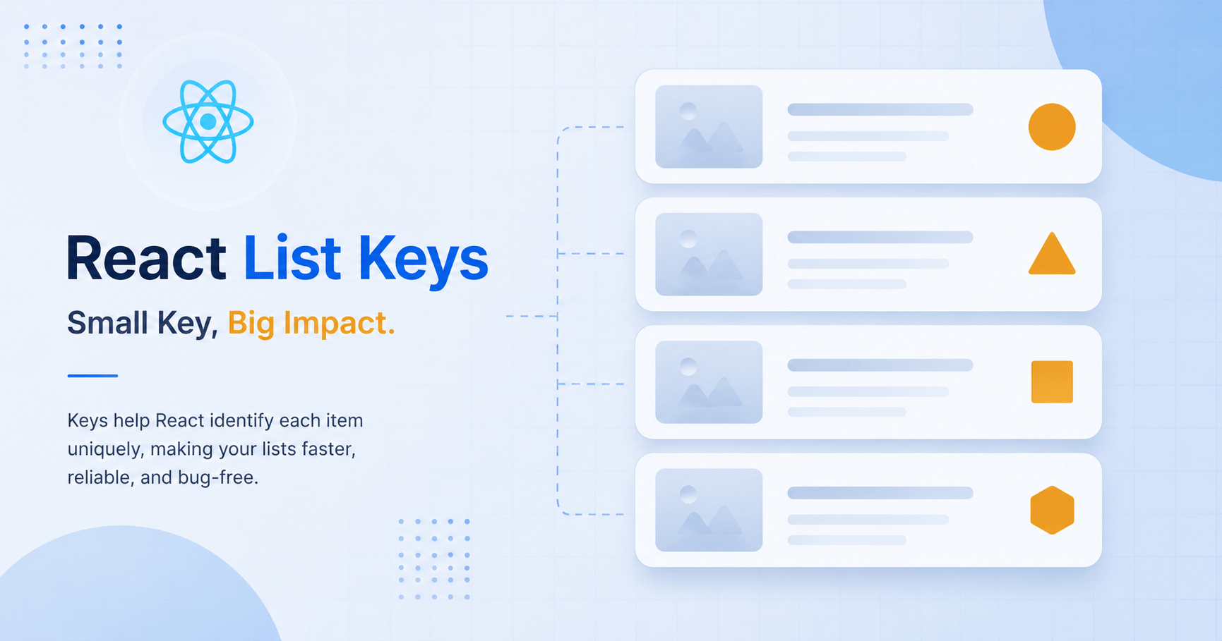 React List Keys: 5 Critical Rules to Avoid UI Bugs 1 React list keys illustrated as unique fingerprints on list items