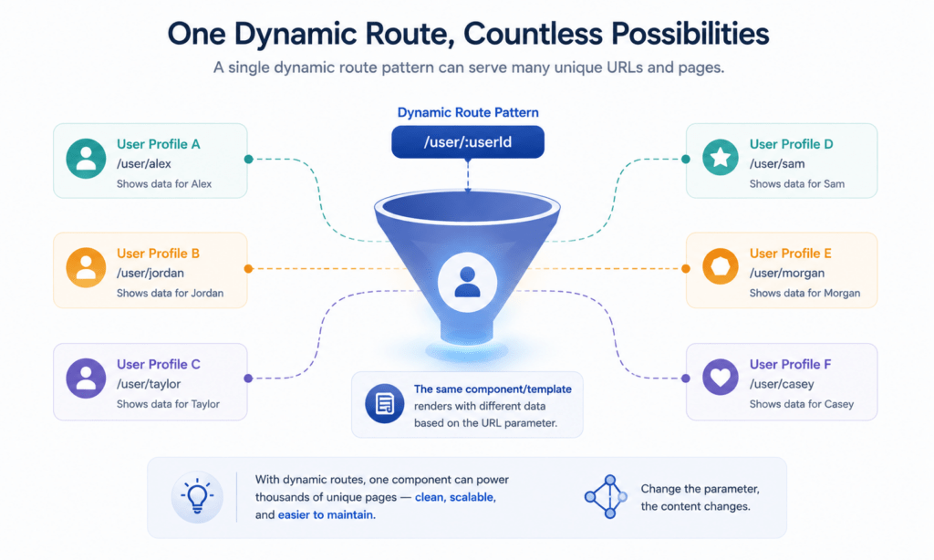 React Router: 5 Essential Steps for Seamless SPAs 4 React Router dynamic route capturing URL parameters for multiple pages