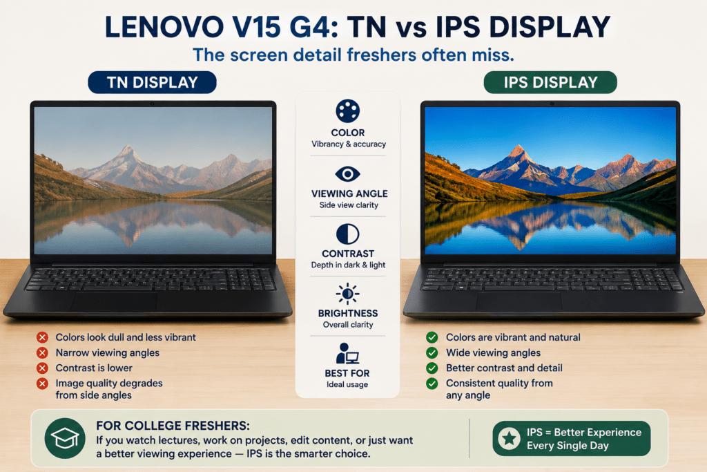 Best Laptop for College Freshers: 3 Options, 1 Easy Pick 4 tn-ips-display-difference.jpg Lenovo V15 G4 TN versus IPS display difference for student buyers