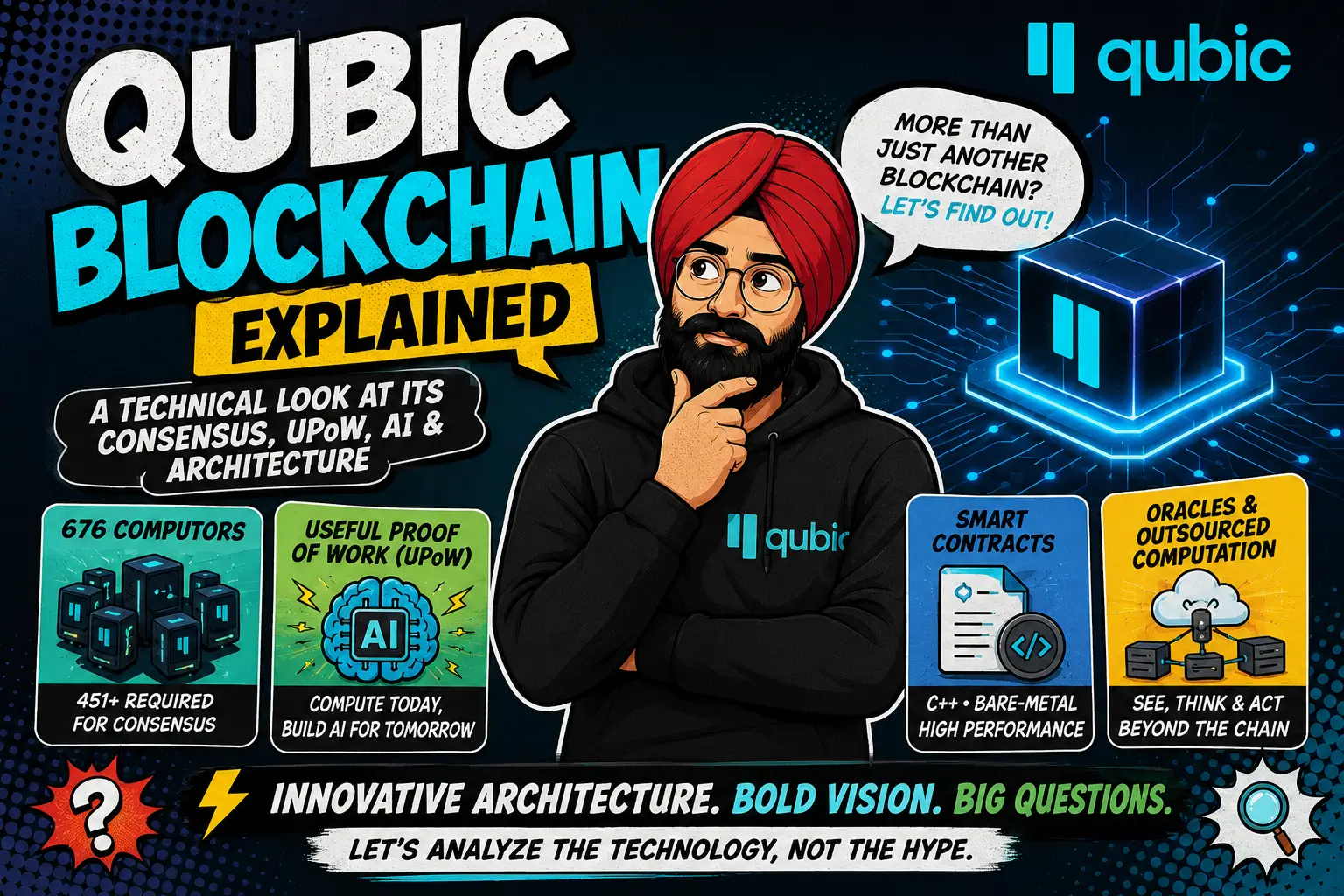 Qubic blockchain explained with Computors, Useful Proof of Work, smart contracts and AI architecture