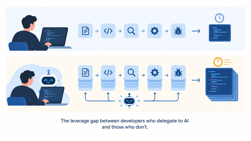 Why Every Company Is Moving Toward AI: How Copilots, Claude, Codex and AI Skills Are Changing Everyday Work 3 Diagram comparing AI-native engineer output versus manual-only workflow